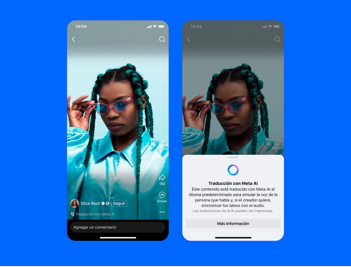 En este momento estás viendo Meta lanza traducciones de voz con inteligencia artificial en Instagram y Facebook