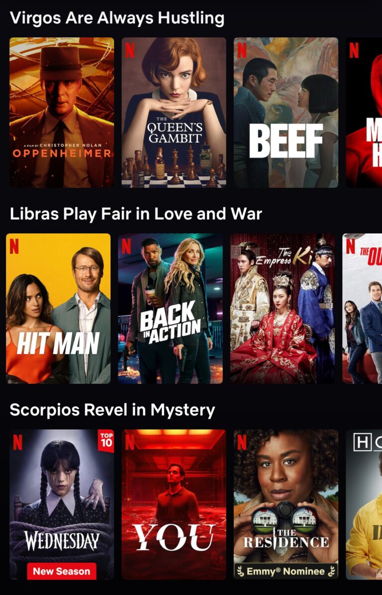 Netflix lanza un centro de astrología que recomienda películas según tu signo